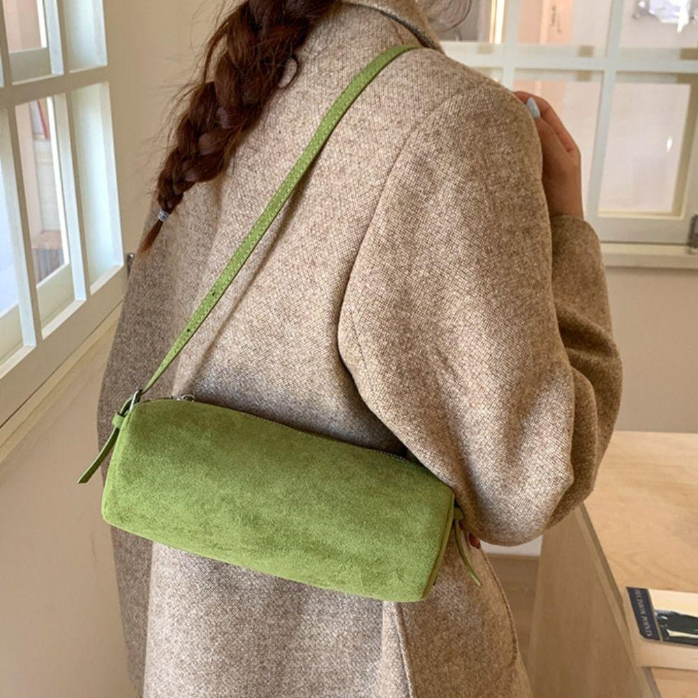 Handbag Suede Pillow Handbag Shoulder Bag Solid Color Tote Bag Casual Slouchy Hobo Bags  Holiday