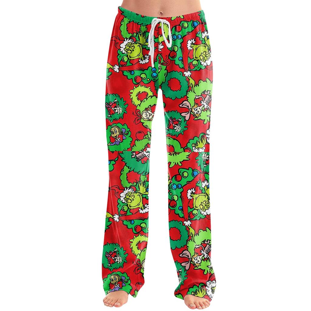 Women's Casual Loose Fit Printed Pajama Pants for Sleep and Home