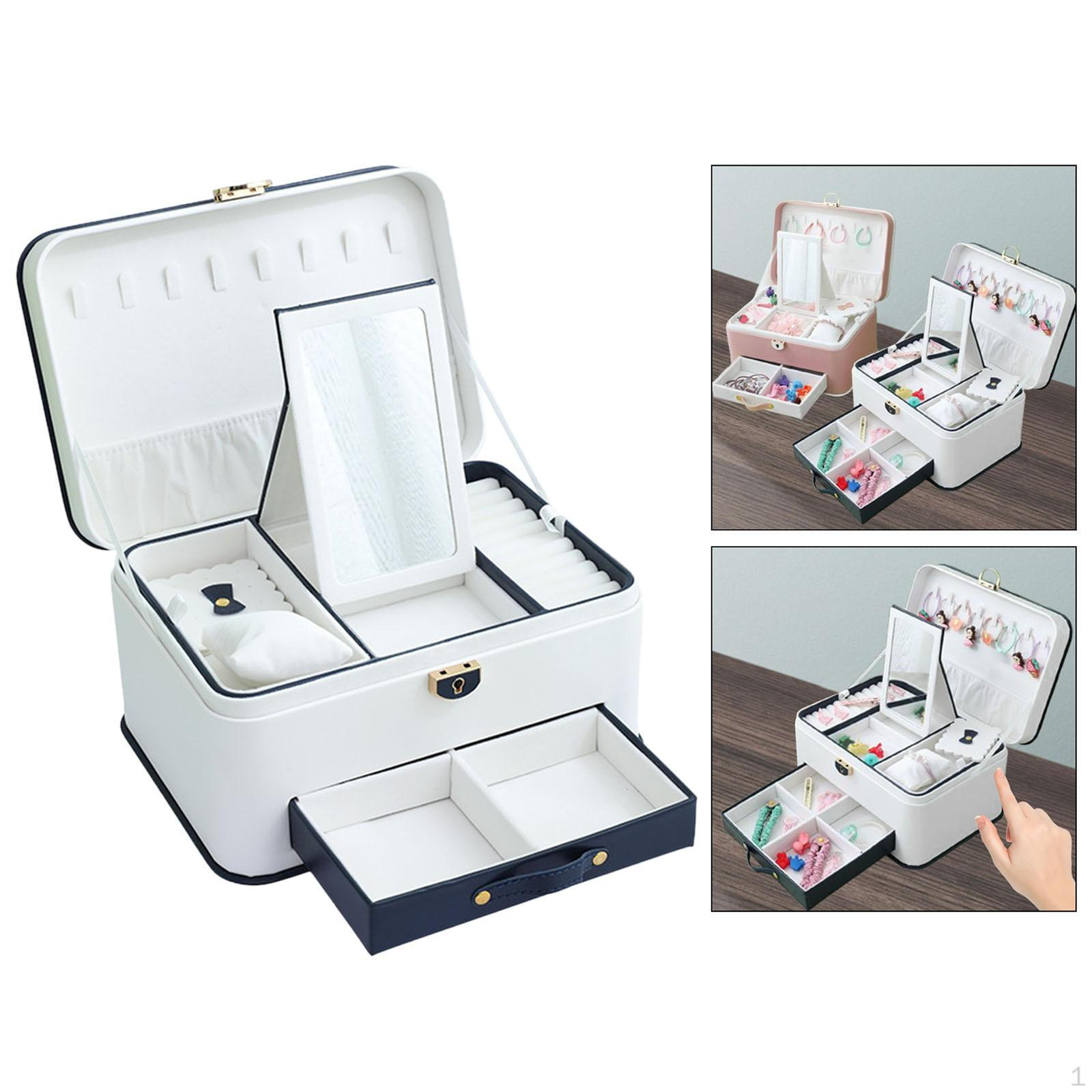 

Шкатулка для ювелирных изделий из искусственной кожи, витрина для хранения, дорожный органайзер для белый