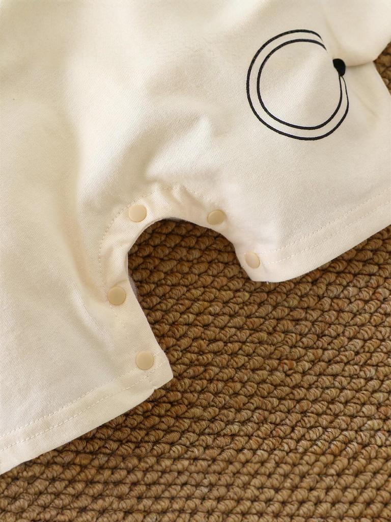 Striped Short-Sleeved Baby Romper with 3D Puppy Design for Boys - Stylish and Lightweight Summer Crawling Outfit