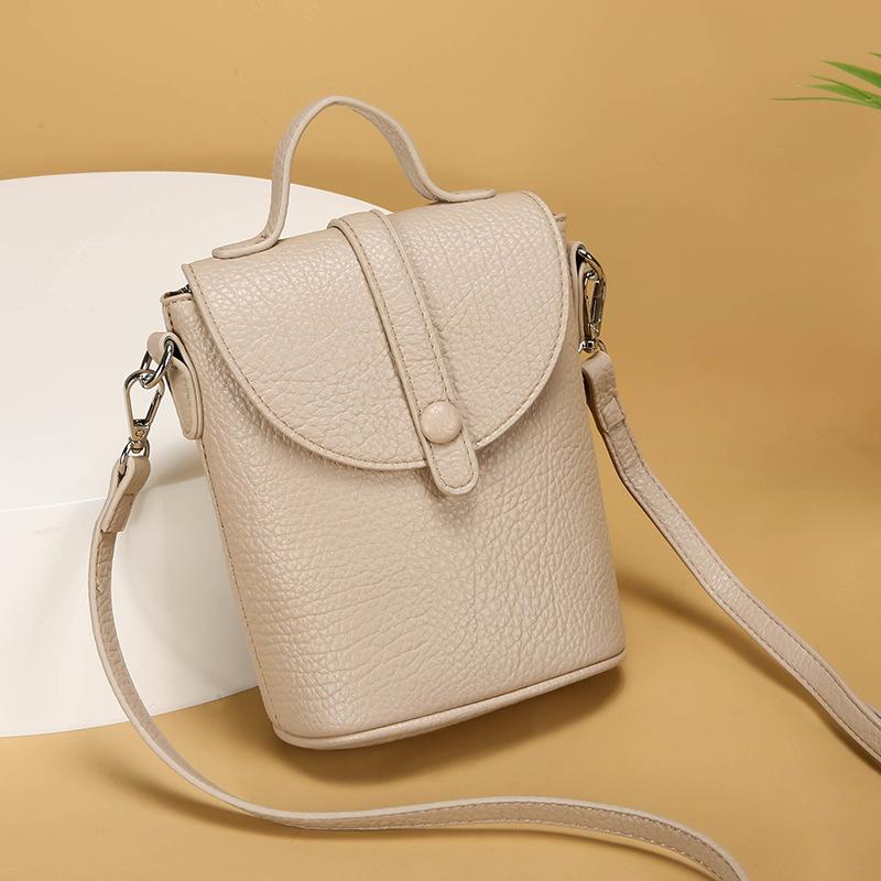 Litchi-pattern Mobile Phone Bag, Casual and Fashionable, Lightweight Handbag, Single-shoulder Crossbody Bag