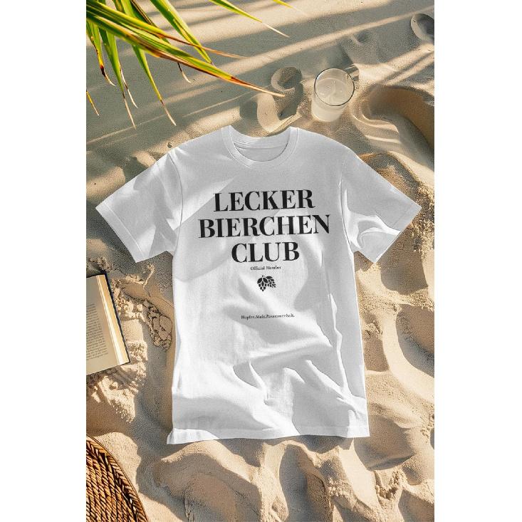 LECKER Bierchen Club X Official Member Malle Mallorca Bier T-Shirt | 100% Beer-Themed Graphic Print, Unisex Casual Crewneck Short Sleeve Tee with S