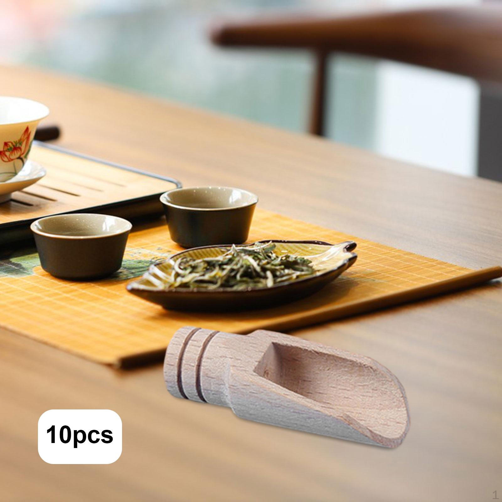 

10 шт. мини-деревянная ложка для кофе в зернах с короткой ручкой, кухонный гаджет, маленький чай для 48mm