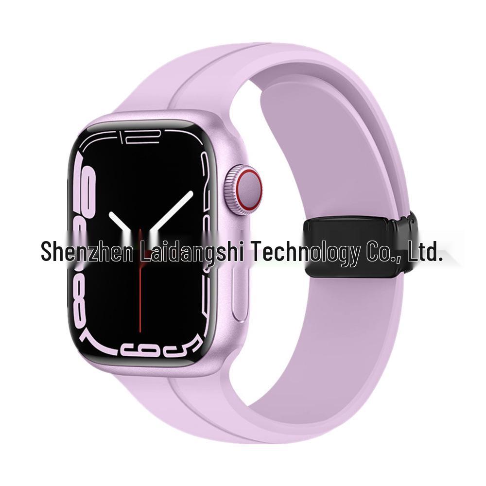 Magnetic Silicone Folding Buckle Band for Apple Watch & iWatch 6/7/8/9/10/SE/Ultra 2