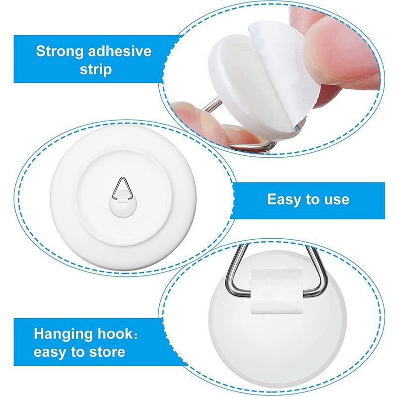 ABWR-2X Plate Hanger Adhesive Wall Hanger Round Adhesive Hanger Hook,Adhesive Self Adhesive Hooks Sticky Wall Hooks белый