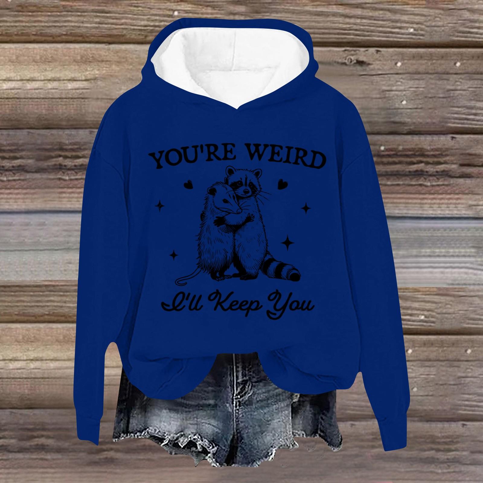 

Жіноче повсякденне вільне худі однотонного кольору з принтом літер, круглим вирізом та довгими рукавами M