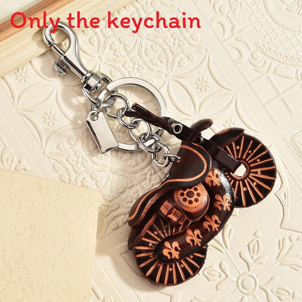 Vintage Leather Motorcycle Keychain With Handcrafted Finish For Bag Decoration And Cool Style