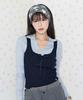 KOOLKITTEN Bustier Layered Knit Top (Navy)