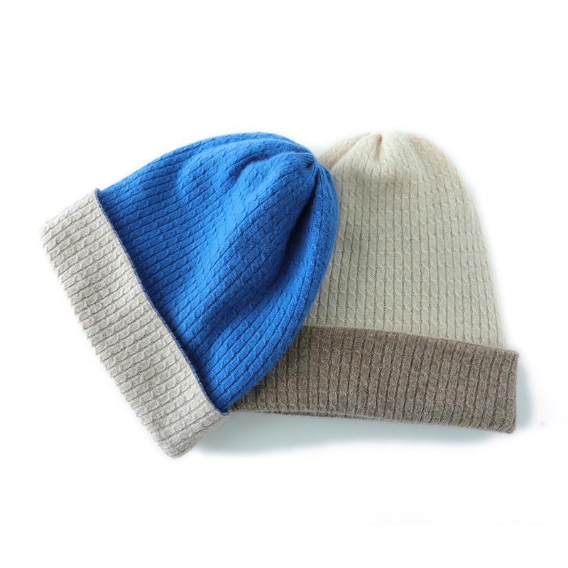 Women's Cashmere Hat Qinghe Cashmere 30% Cashmere 70% Wool Women's Autumn and Winter Cashmere Headscarf Soft and Warm