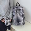 SchoolbagSam · Korean Ins Hei Foldable Plaid Waterproof Lightweight Outdoor Sports Travel Bag · Black and White Plaid