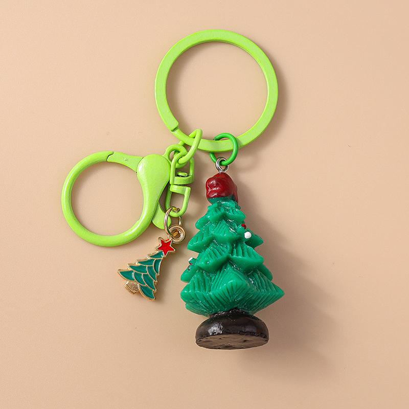 Cute Christmas Santa Clause Keychain Gingerbread Man Key Ring Pendant for Women Girls Handbag Decor DIY X'MAS Jewelry  Gifts