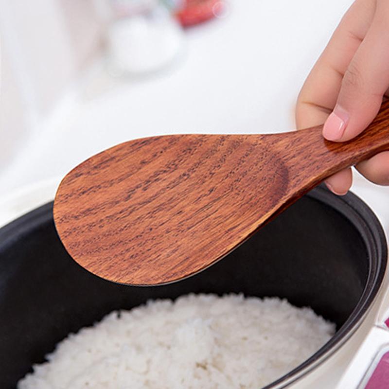 1 buc Spatulă de bucătărie din lemn Spatulă din lemn Lingură de orez din lemn Spatulă lungă din lemn Lopată pentru clătite din lemn Paletă de orez din lemn Lingură de servire Ustensile de gătit