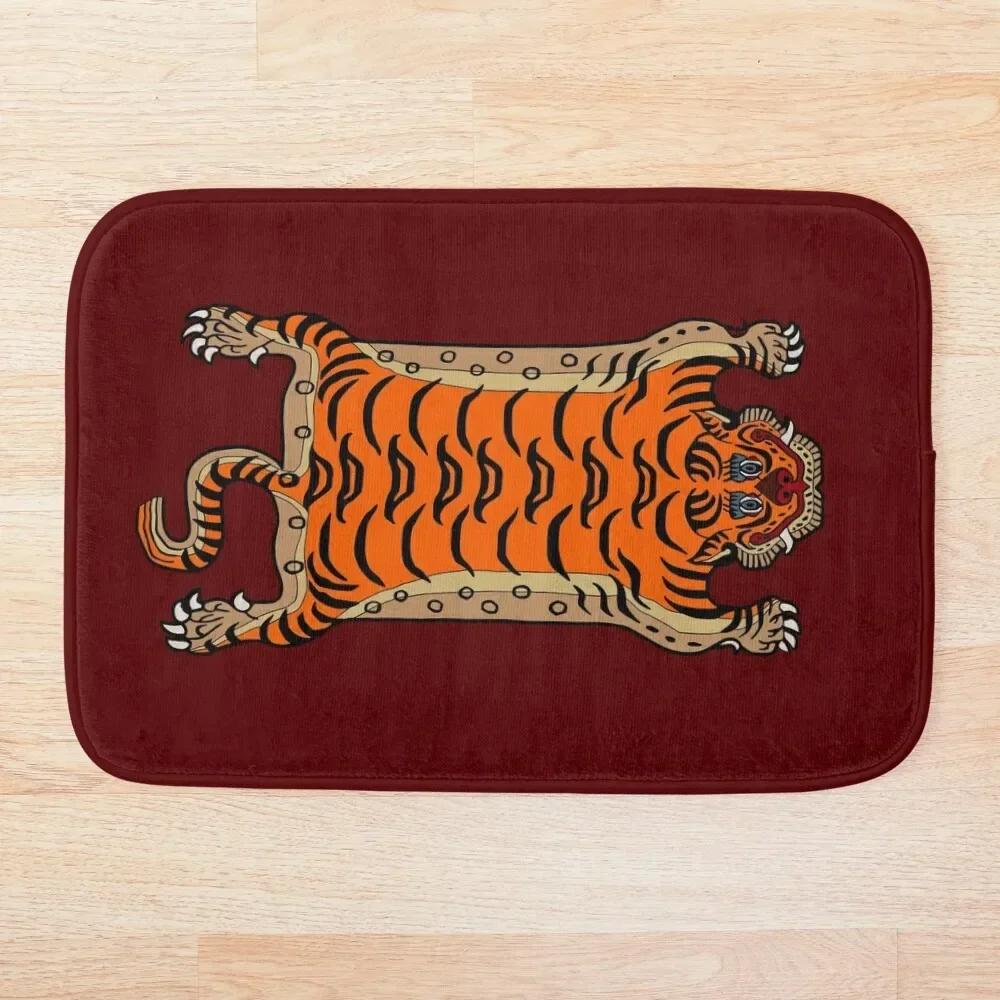 Tigerfell Grün Fußmatte Heimteppich Rutschfest Tierteppich Für Badezimmer Küche Flur Wohnzimmer Eingang Bodendekor Fußmatte