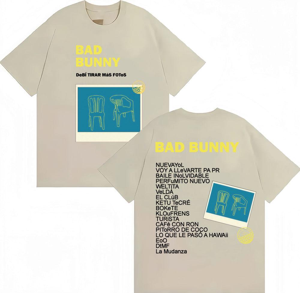 Bad Bunny Debi Tirar Mas Fotos Album 2026 Tour Tshirt Unisex Women Fashion Hip Hop T Shirts Cotton Oversized Casual Short Sleeve