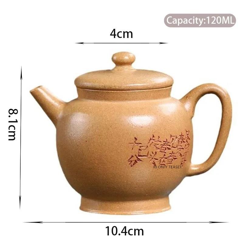 120ml Chinesische Yixing Lila Ton Teekannen Handgefertigt Kleine Kapazität Teekanne Rohmaterial Sektion Ton Kanne Haushalts Zisha Teegeschirr