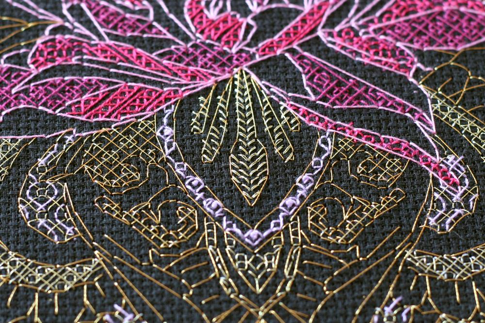 Cross Stitch Kit Abris Art Plants On a Black Background
