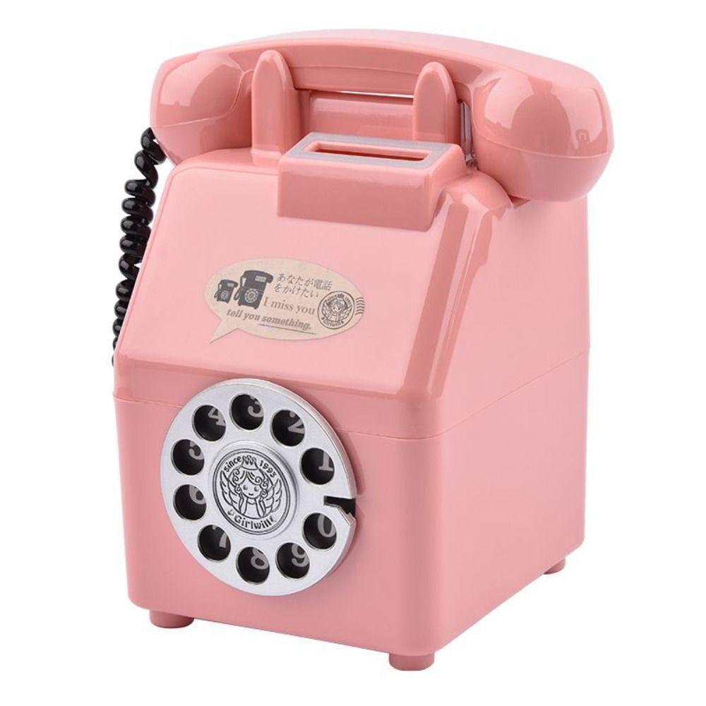 Cartoon Plastic Telephone Model Mini Money Box Ornaments Telephone Piggy Bank  Children's Toy