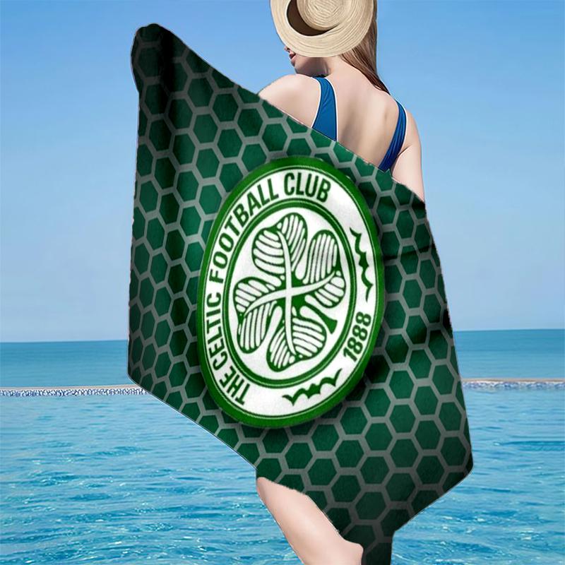 Celtic Football Club Wappen Strandtuch, Super Weiche Mikrofaser, Geschenk für Sie/Ihn, Geburtstag, für Pool, Strand, Reisen, Heimdekoration Fanartikel