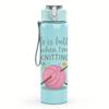 1PC Knitting Inspirational Quote Text 750ml Color Plastic Sports Water Bottle Leakproof Flip Straw Lid For Sports Office Home Use