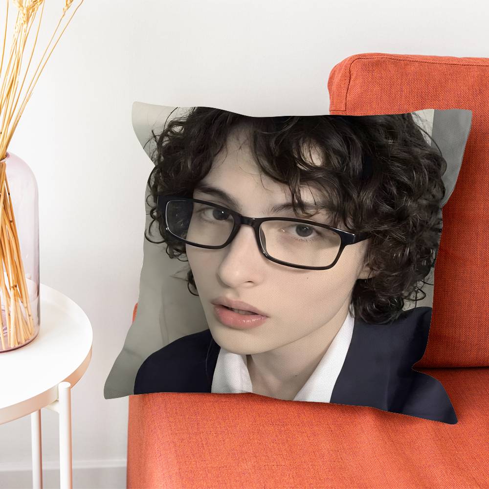 FFinn Wolfhard Mike Stranger Pillow Case Plush Fabric Soft DoubleSided Printed Sofa Warm Winter Home Gift Cushion Cover
