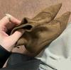 French Temperament Pointed High-heeled Short Boots Women's Thin Boots Autumn and Winter Suede Thin-heeled Back Zipper Fashion Boots