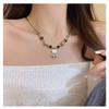 Meier Ethnic Style Retro Ceramic Beaded Necklace for Women Accessible Luxuryniche Style Safe Lock Bring In Wealth and Treasure Clavicle Chain