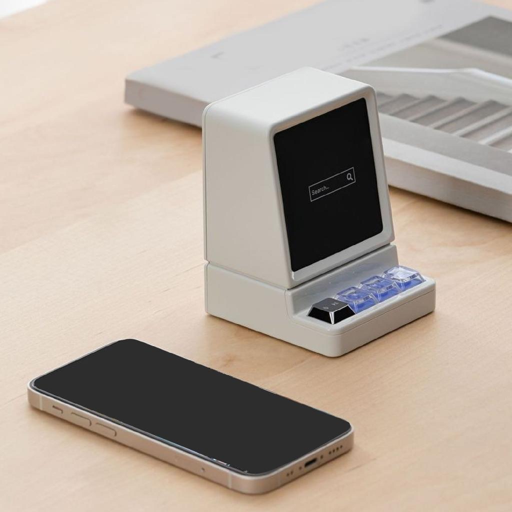 Portable Bluetooth Speaker with Phone Stand Computer Shaped Wireless Retro Desktop Speaker for Home Outdoor