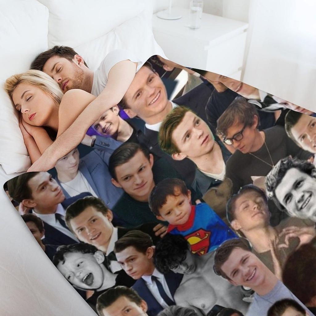 Coperta Plaid con Collage di Foto di Tom Holland calda invernale regalo divertente Trasloco calda per l'inverno Coperte