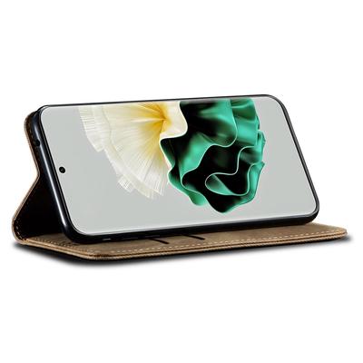 Pro Huawei P60 Pro/P60 Pouzdro na mobilní telefon PU kůže Džínová látková textura Peněženka Stojánek Kryt na telefon