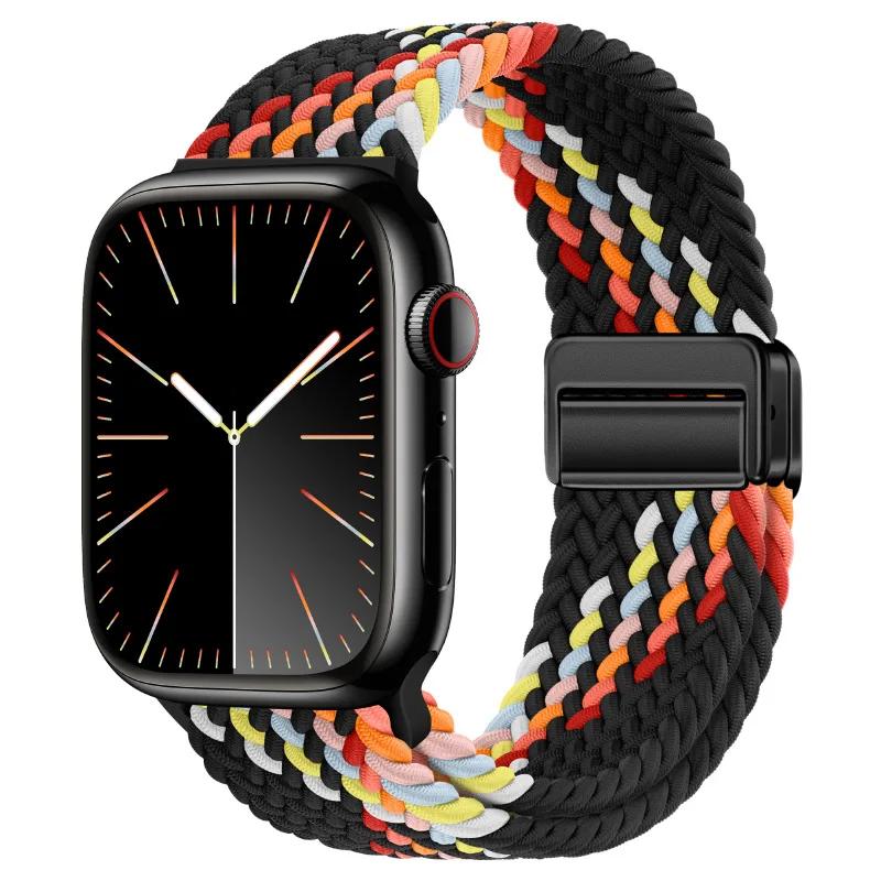 Woven nylon strap For Apple Watch 10 42mm 46mm Ultra 2 49mm 9 8 7 45mm 41mm breathable bracelet For iwatch 6 5 4 3 SE 44mm 40mm