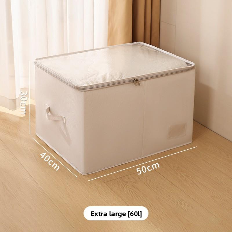 Cotton Linen Foldable Clothes Storage Box With Lid For Bedroom Organization