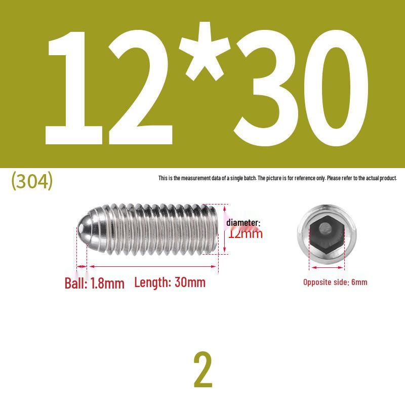 Stainless Steel Ball Plunger Set: M2.5-M16 Ball Screw Positioning Spring Plunger