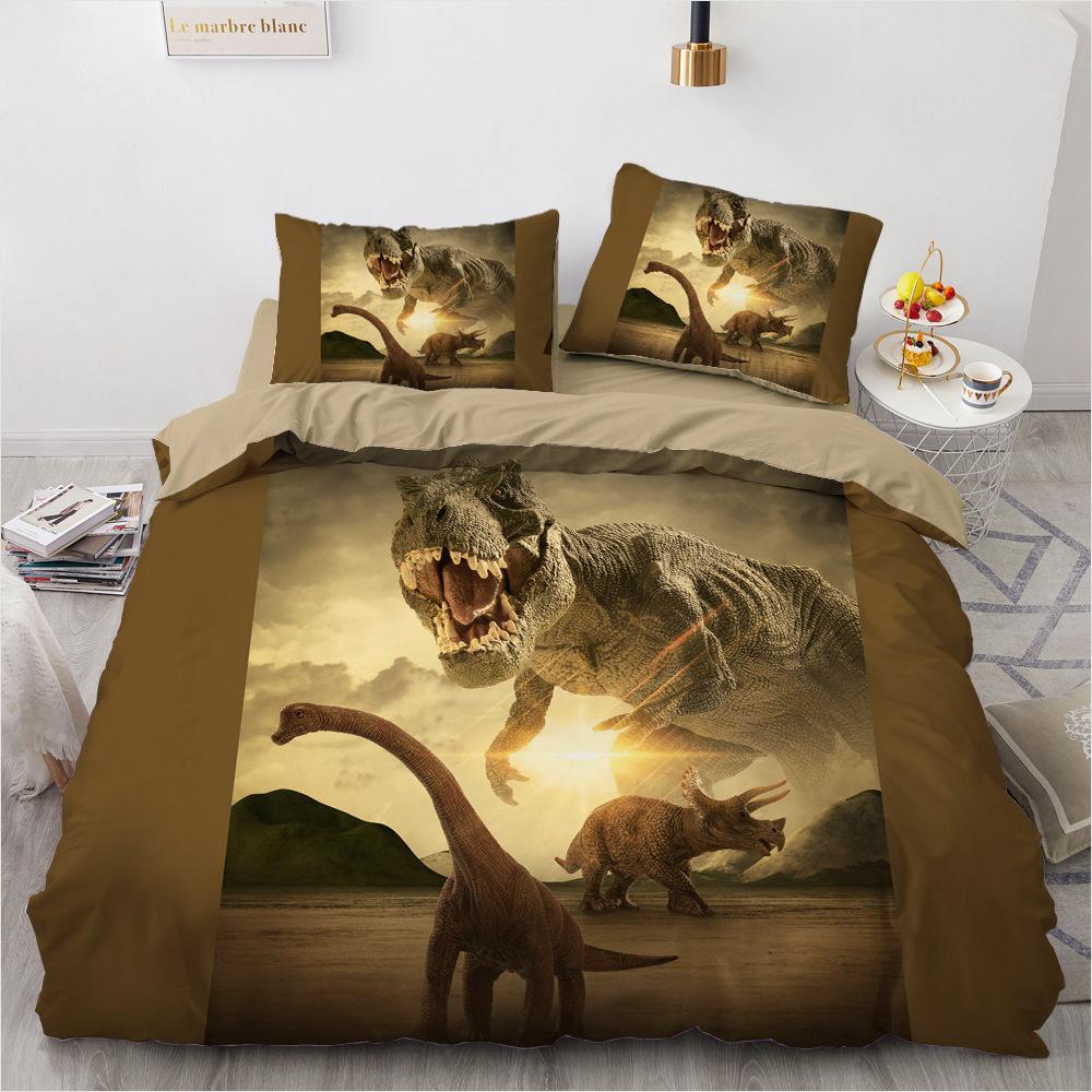 Dinosaur Jurassic Bedding Set Winter Duvet Cover With Pillowcases 3 Pcs Bed Set Queen Size Juego De Cama Home Textile Kids Adult
