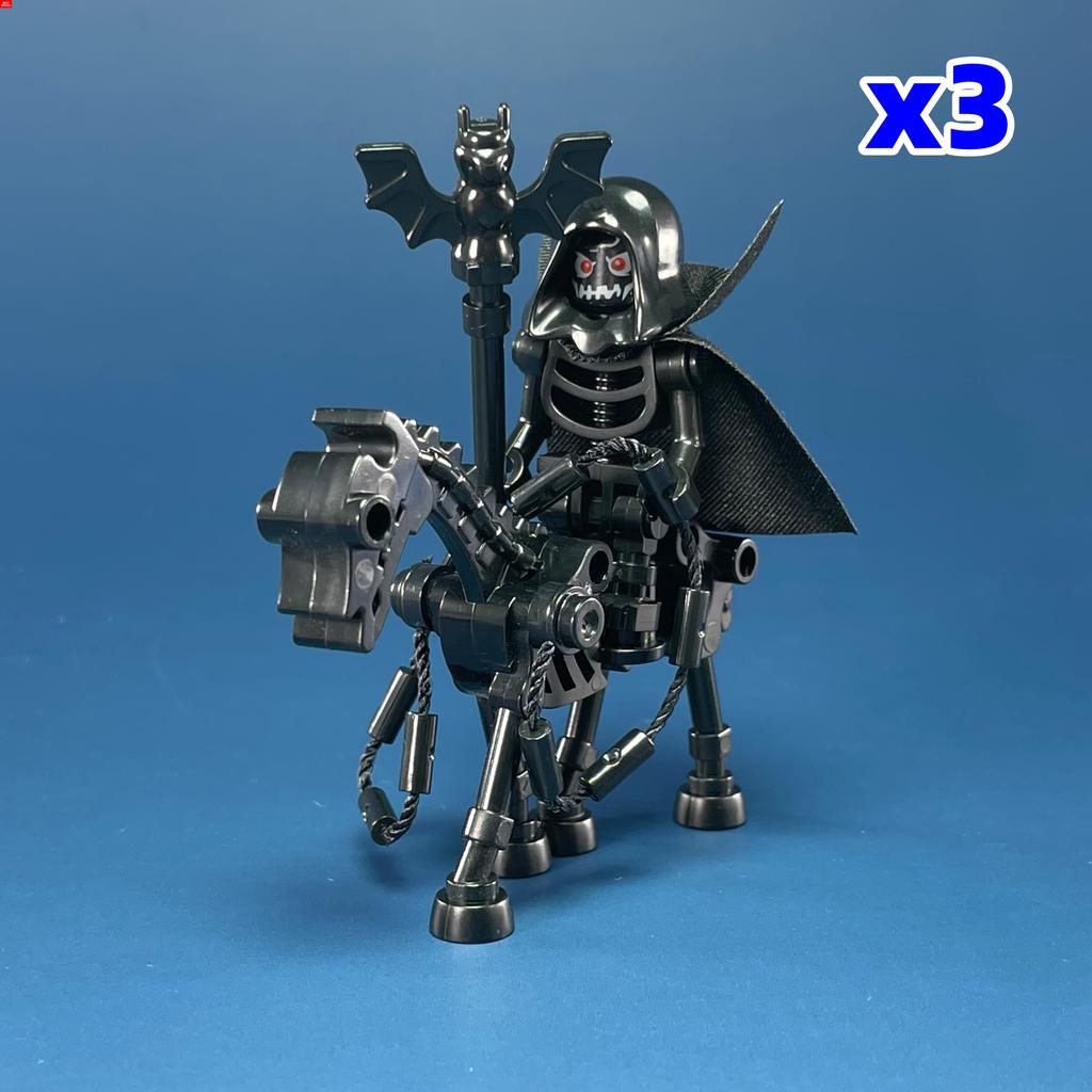 MOC Bricks DIY Dark Messenger Magicians Group Skull Skeleton Horse Building Blocks Mini Dolls Toys For Kids Gifts