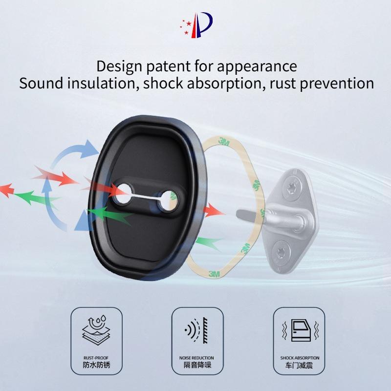 4pcs Silicone Car Door Lock Buckle Protection Cover for XPENG P7/P5/G9/P7i Anti-Collision Shock Absorbing Pad Car Accessories