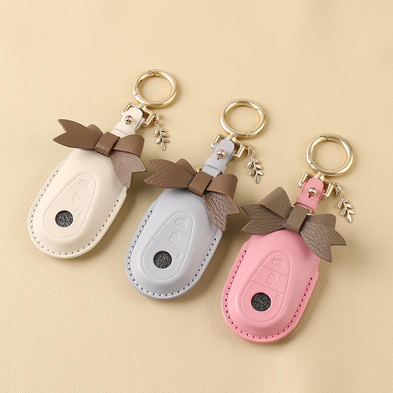 2022 Mercedes-Benz C260L Women’s Handmade Leather Key Cover for S-Class, C-Class, E-Class, GLC, AMG