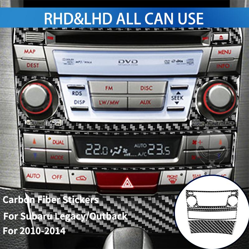 For Subaru Legacy Outback 2010-2014 Carbon Fiber Stickers Central Control Gear Shift Knob Box Panel Car Interior Accessories