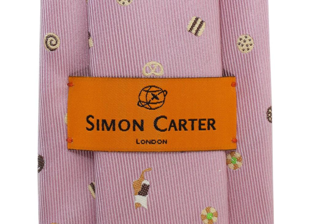 SIMON CARTER Cat Sweets Silk Tie (Pink)