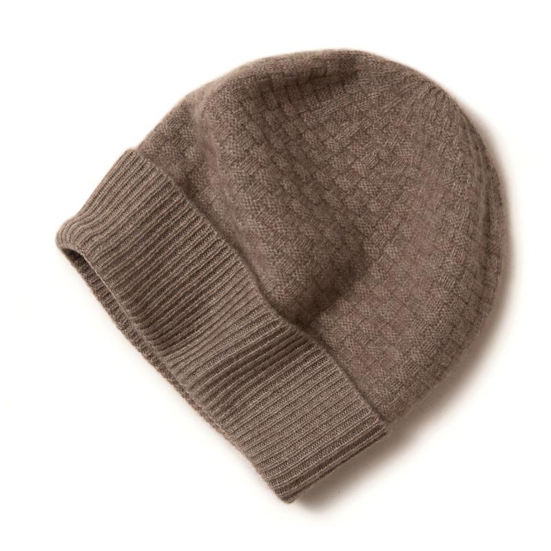 Unisex 100% Pure Cashmere Knitted Hat for Autumn and Winter - Classic, Versatile, and Warm
