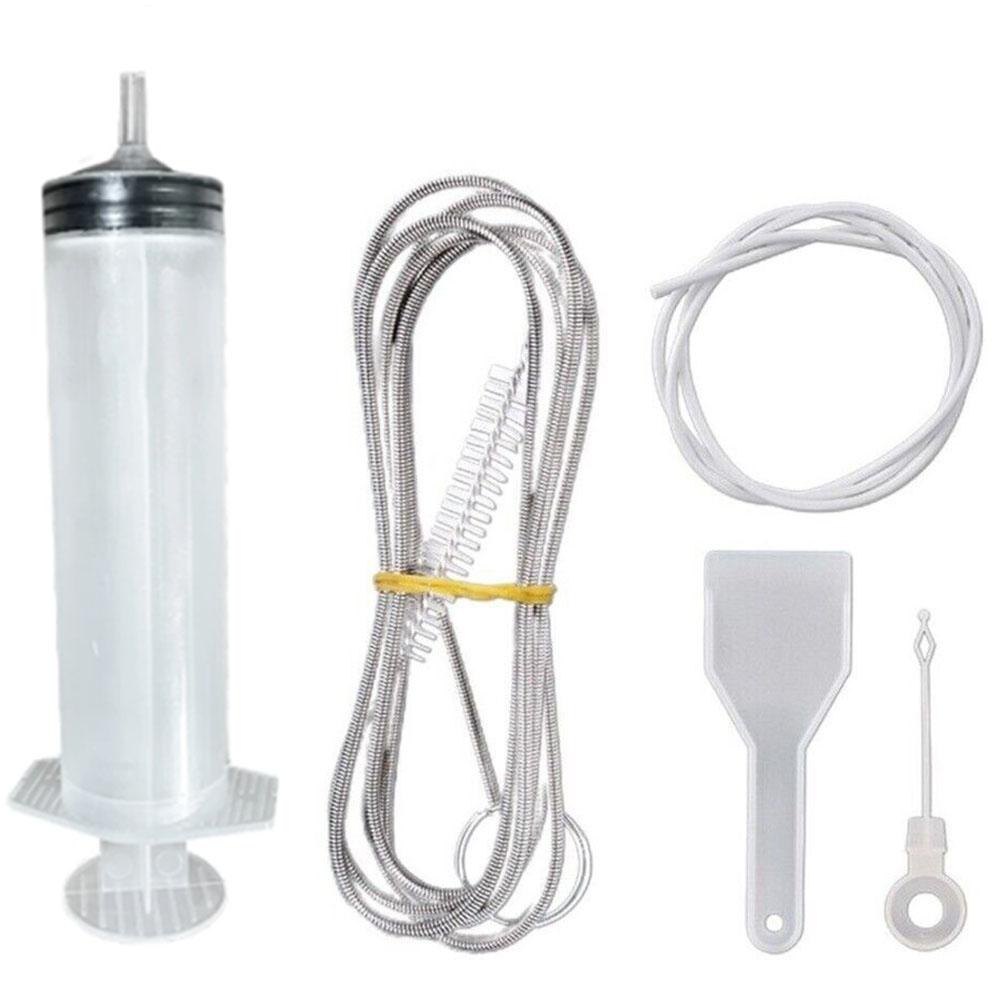 Refrigerator Drain Clean Brush Kit Wash Brush Suction Syringe 115cm Hose Fridge Drain Hole Cleaner Stick Dredge Anti Clogging