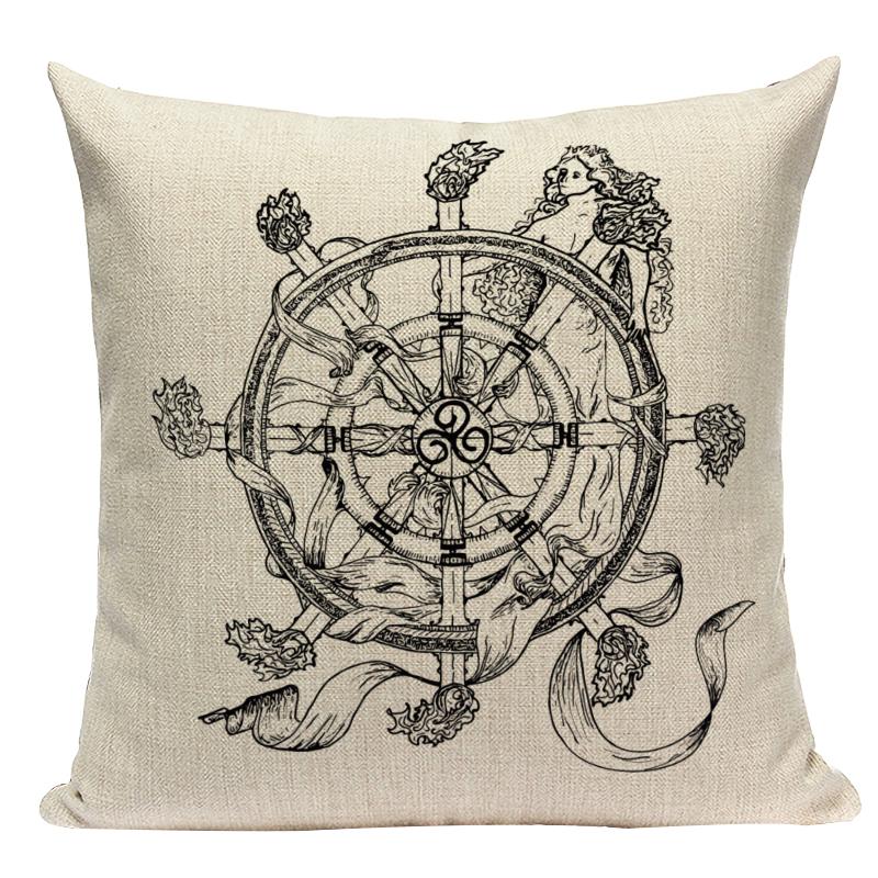 Black Tarot Throw Pillow Cover Mexico Skull Decorative Pillow Covers Horror Ghost Pillow Cases Home Decor Cover for Pillow Cojin