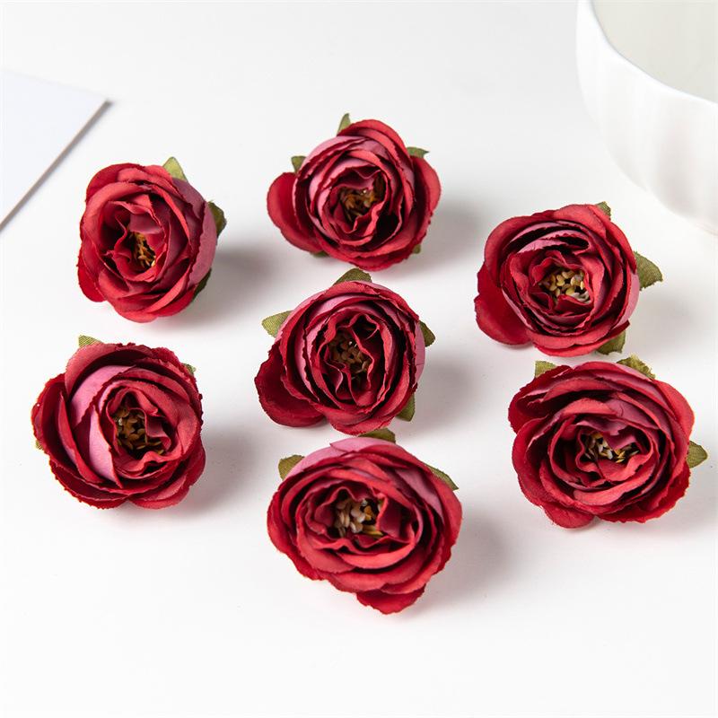 Rosa Simulazione Vintage Boccioli di Rosa Ghiaccio Rose Boccioli di Tè Materiale Fai da Te Fatto a Mano Decorazione Matrimonio Scatola Regalo Oggetti di Scena per Foto Decorazione Fiori Finti