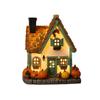 Set med 3 Höstbyhus, Pumpa Miniatyrdekor med Ljus för, Mysig Nattlampa