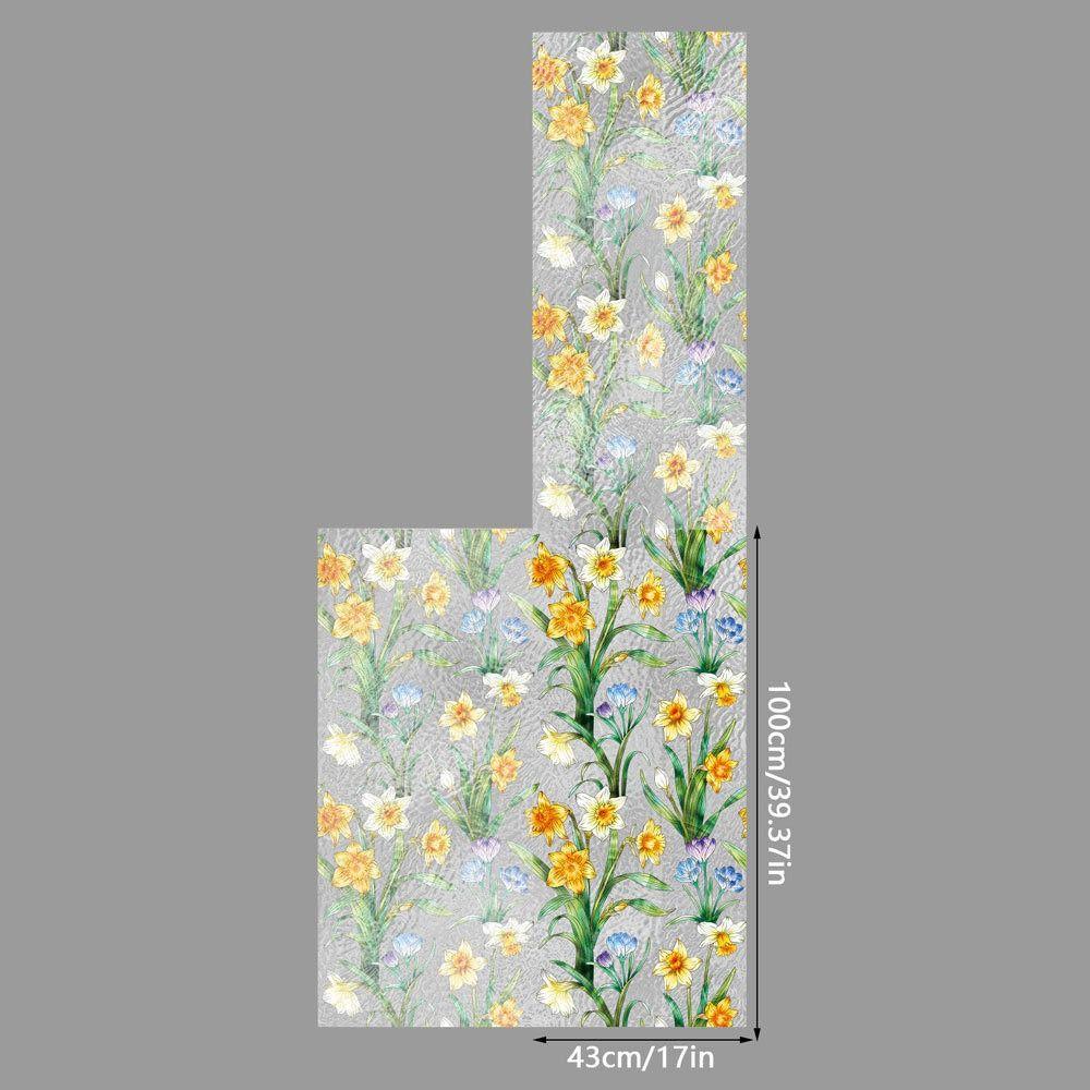 Multicolor Static Window Sticker Electrostatic 43cm*100cm Sun Catcher Decals Double-sides Flower Design Rainbow Film