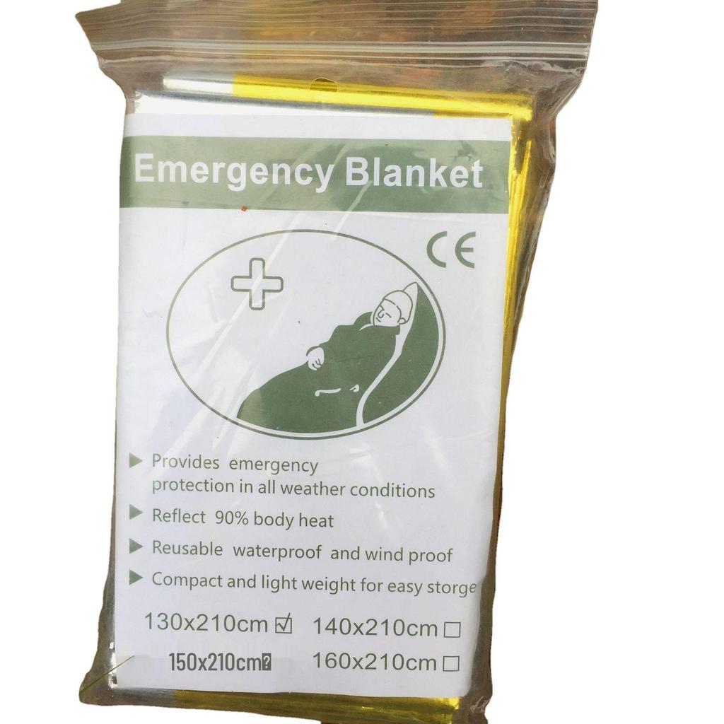 Tragbare Multifunktionale Erste-Hilfe-Isolierdecke - 130x210cm, Doppelseitig Silber & Gold, Überlebens- & Sonnenschutzdecke