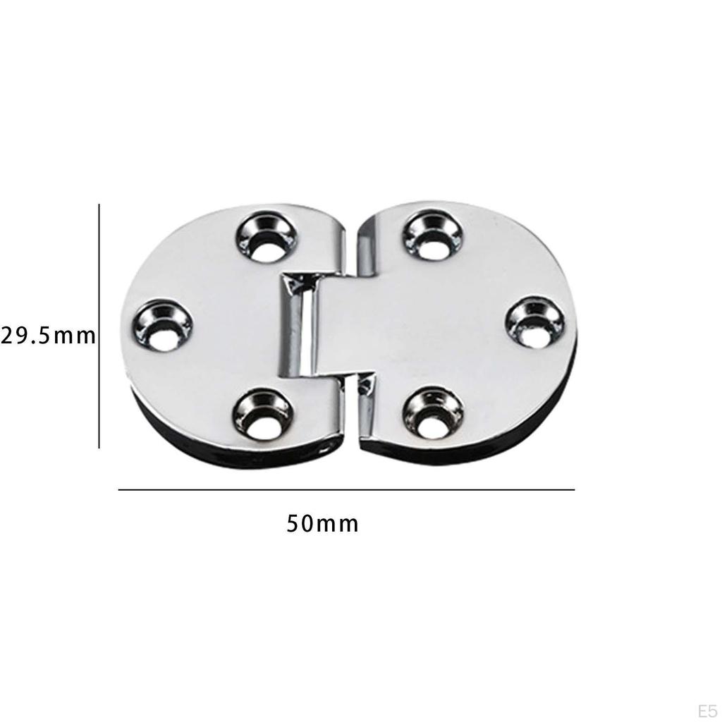 2Pcs Flip Hinges Round Edge Replace Zinc Alloy 180 Degree Cabinet Folding Table
