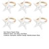 6Pcs Coastal Starfish Napkin Rings Rustic Starfish Summer Holiday Napkin Holders Seaside Party Napkin Rings for Beach House