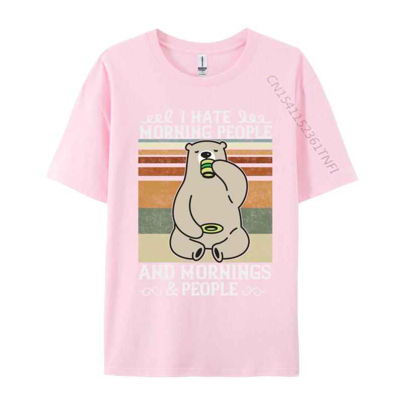 Odio i mattinieri e le mattine e le persone Caffè Orso T-shirt Casual Divertenti Casual Unisex T-shirt Regalo T-shirt