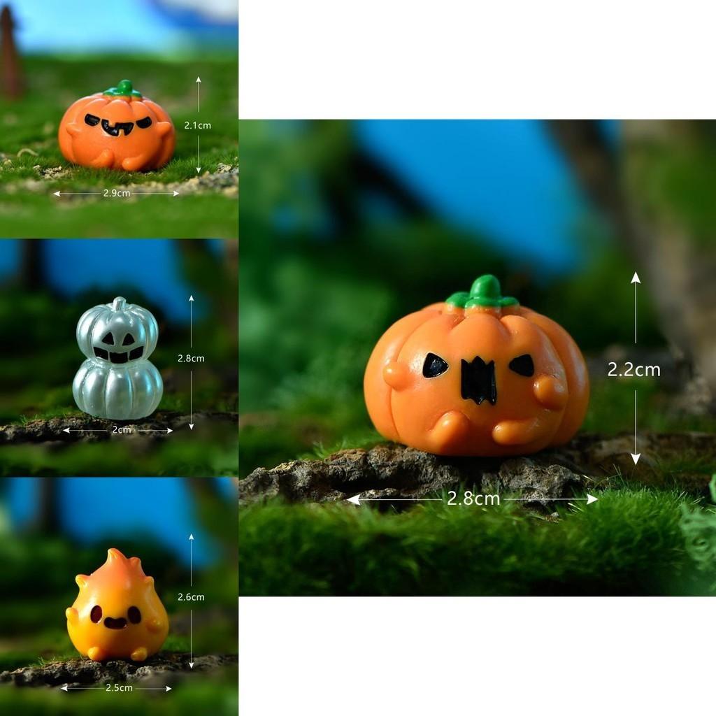 Resin Halloween Miniatures For Diy Crystal Ball Accessories Adorable Transparent Ghost And Pumpkin Decor