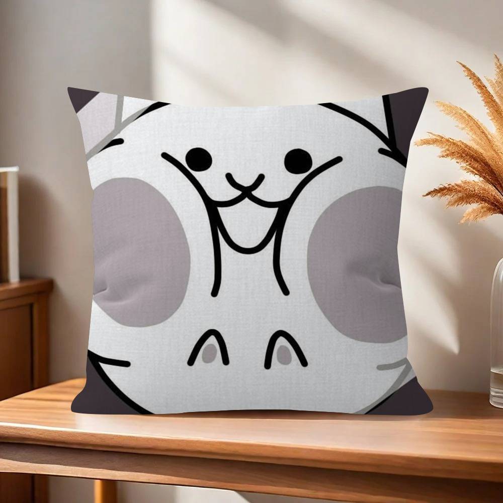 Game BBattle Cats Anime  Cushion Cover Inches Farmhouse Decor Home Throw Pillow Covers for Couch Decorations